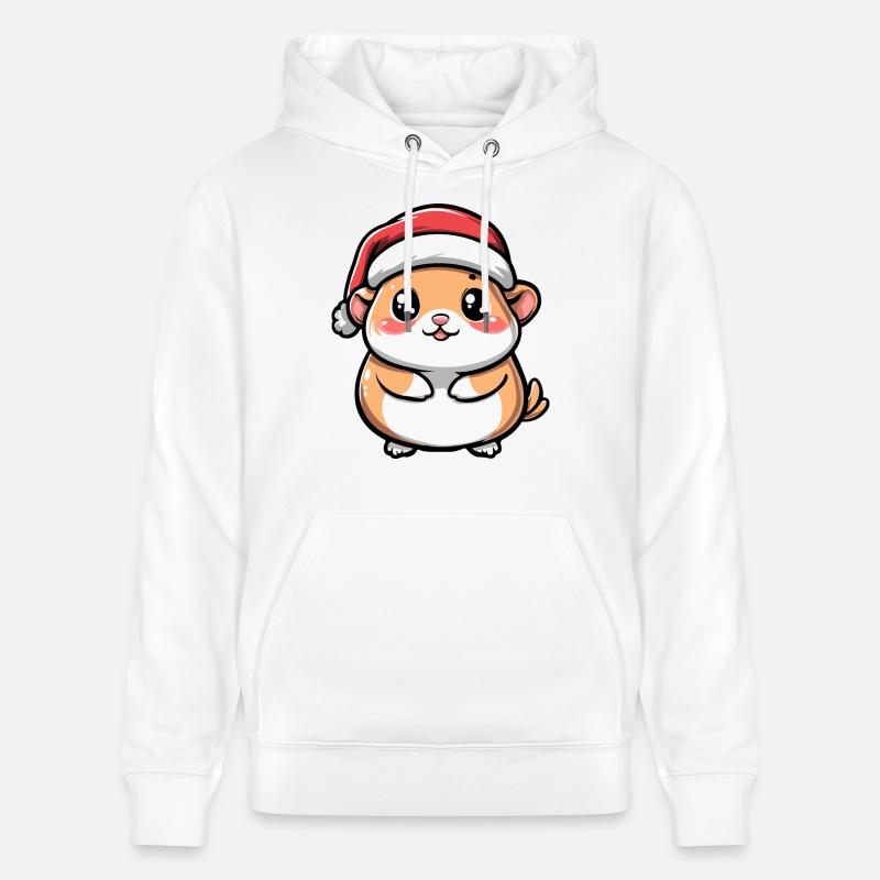 Hamster Noël Mignon - Sweat à capuche bio CRUISER Stanley/Stella Unisexe - blanc