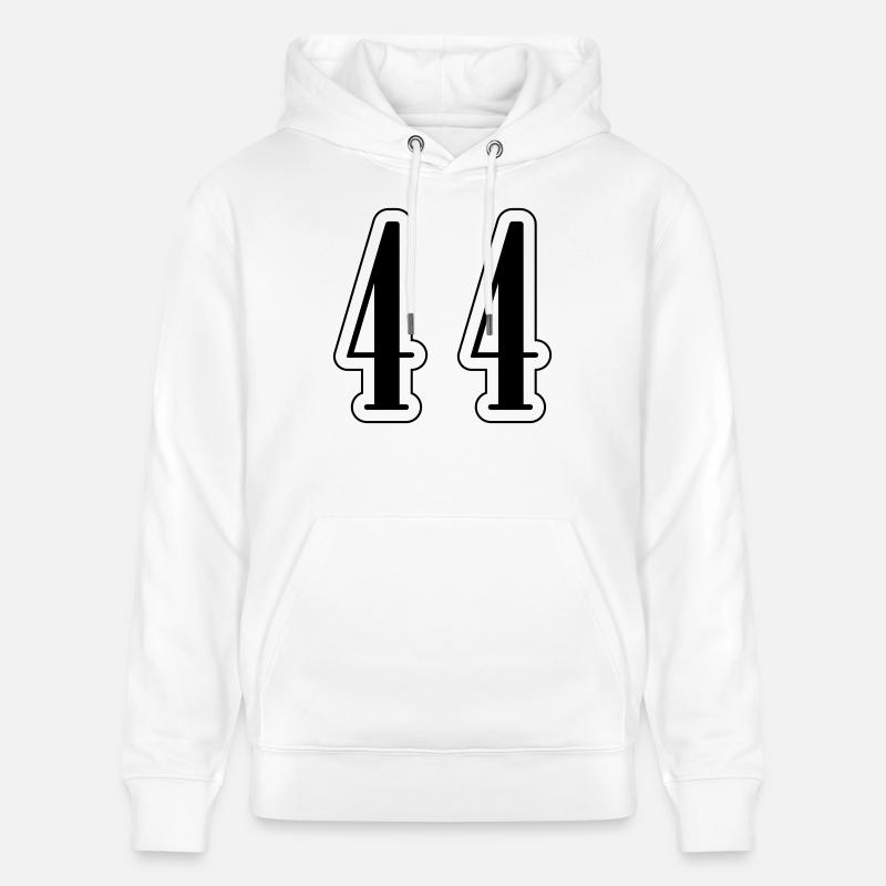 44 Symbole numérique - Sweat à capuche bio CRUISER Stanley/Stella Unisexe - blanc