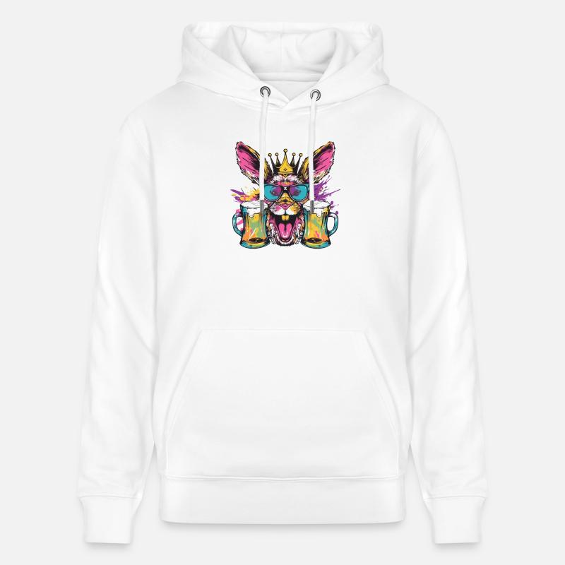 Bunny Bière Drôle - Sweat à capuche bio CRUISER Stanley/Stella Unisexe - blanc