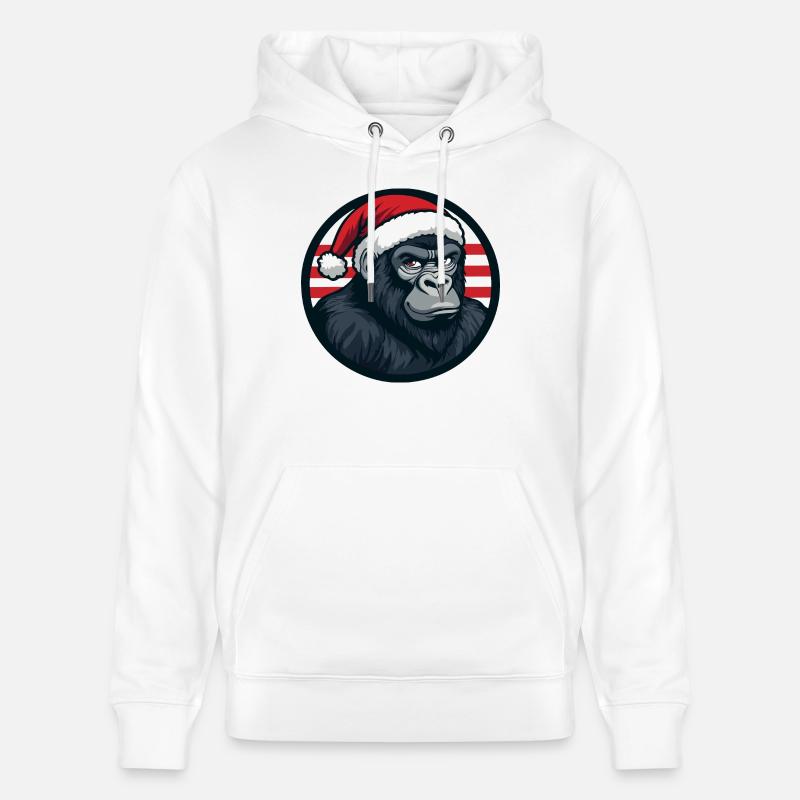 Gorille Weihnachten Noël - Sweat à capuche bio CRUISER Stanley/Stella Unisexe - blanc