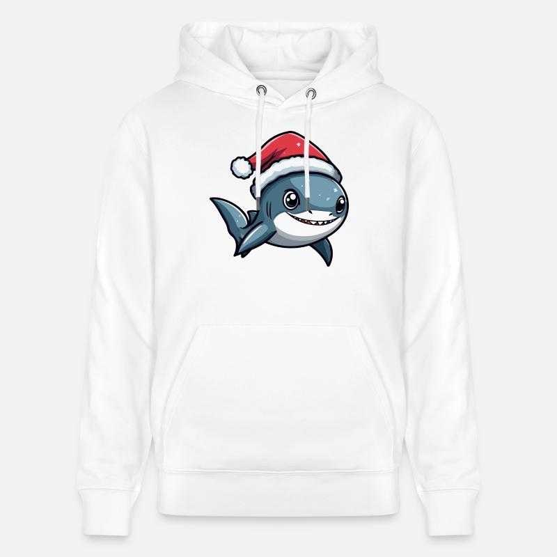 requin Noël mignon - Sweat à capuche bio CRUISER Stanley/Stella Unisexe - blanc
