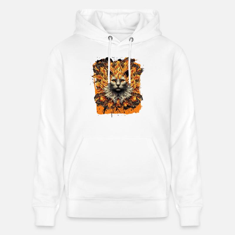 Chat de l’enfer ardent - Sweat à capuche bio CRUISER Stanley/Stella Unisexe - blanc