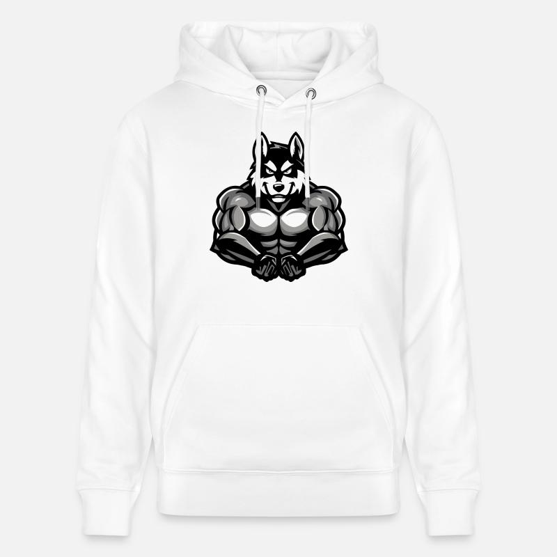 Chien Husky Bande dessinée - Sweat à capuche bio CRUISER Stanley/Stella Unisexe - blanc