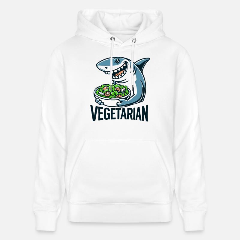 Requin végétarien - Sweat à capuche bio CRUISER Stanley/Stella Unisexe - blanc