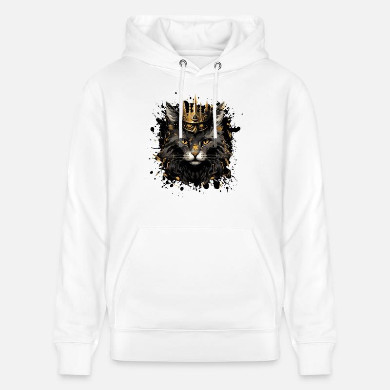 Couronne d’animal de chat - Sweat à capuche bio CRUISER Stanley/Stella Unisexe - blanc