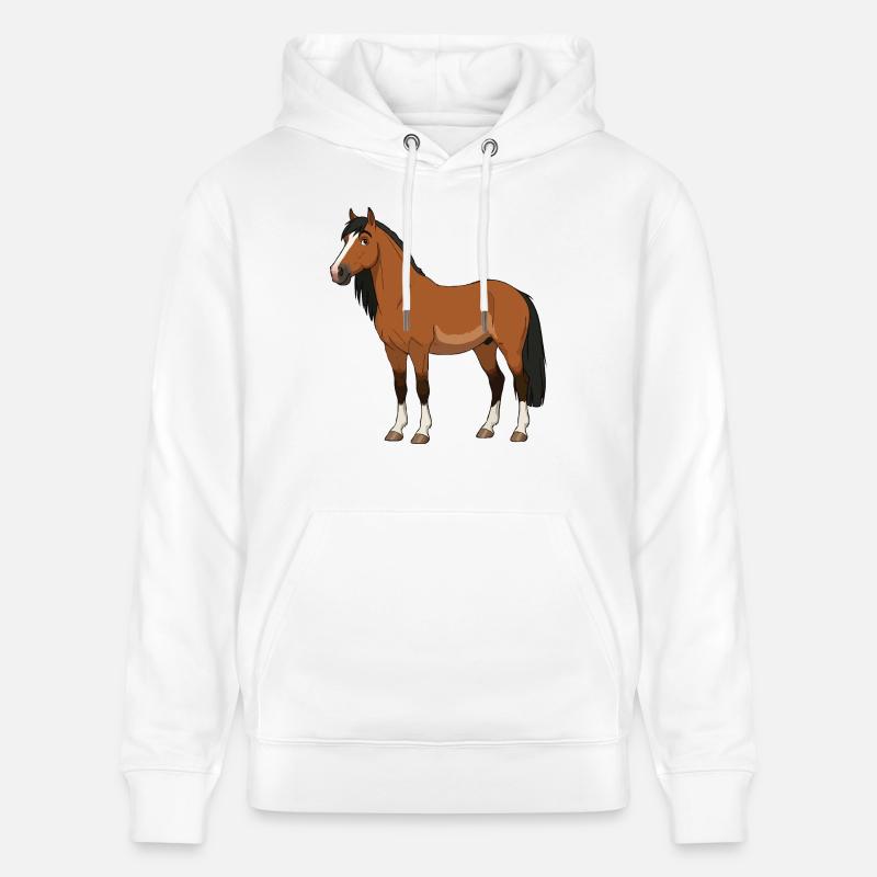 Moulinet à cheval Exmoor - Sweat à capuche bio CRUISER Stanley/Stella Unisexe - blanc