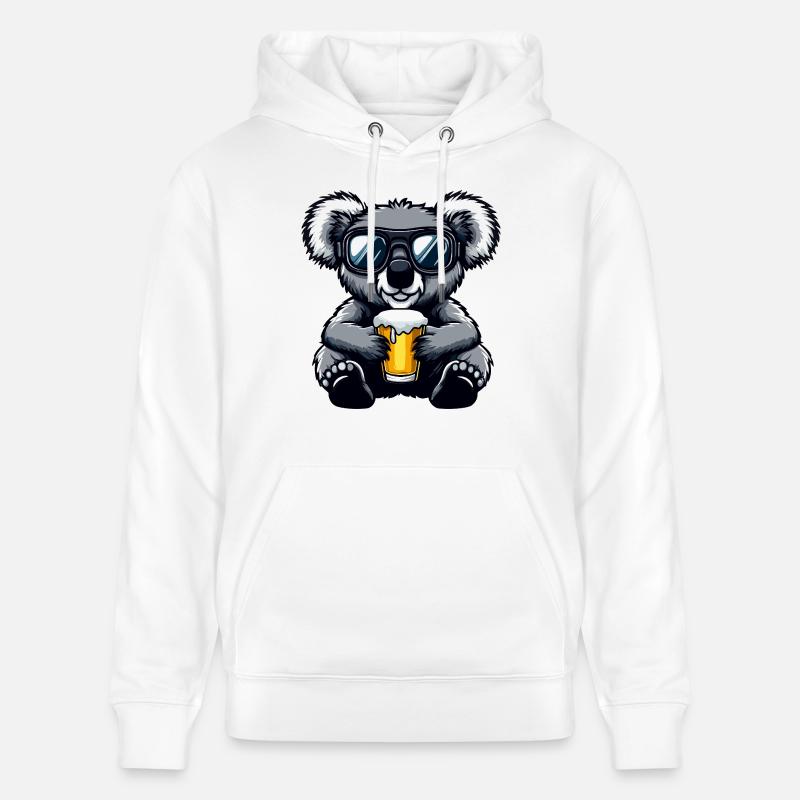 Koala Apres Ski Bier Comic - Stanley/Stella Unisex Bio-Hoodie CRUISER  - Weiß