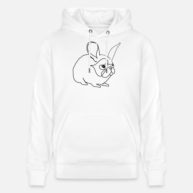 Mops Hase Pug Rabbit - Stanley/Stella Unisex Bio-Hoodie CRUISER  - Weiß
