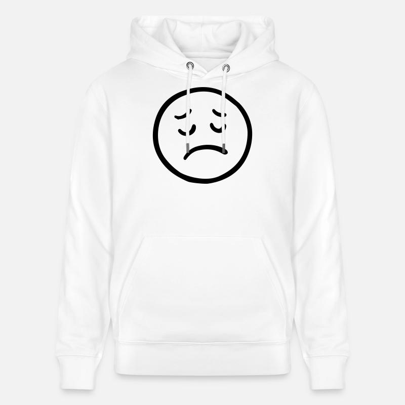 Visage triste avec un regard pensif - Sweat à capuche bio CRUISER Stanley/Stella Unisexe - blanc