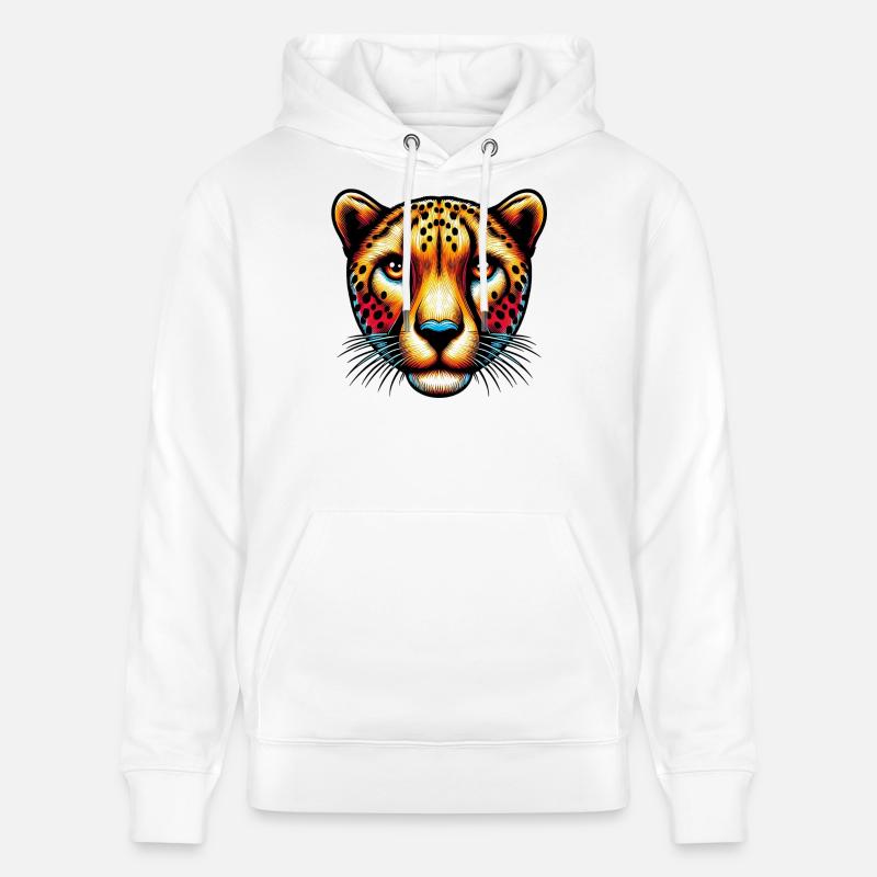 Guépard - Sweat à capuche bio CRUISER Stanley/Stella Unisexe - blanc