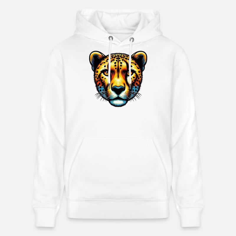 Guépard - Sweat à capuche bio CRUISER Stanley/Stella Unisexe - blanc