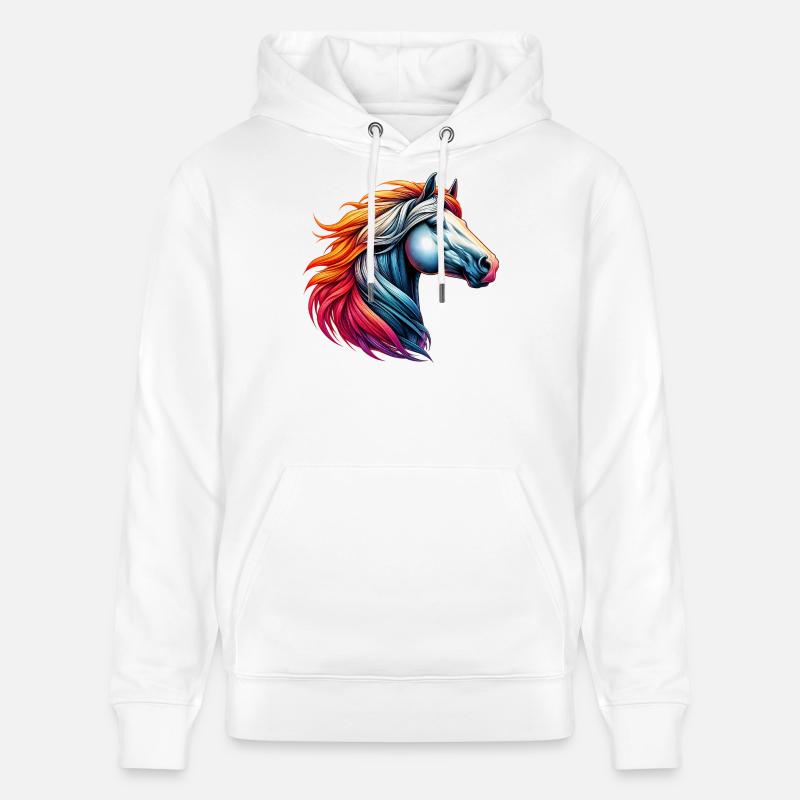 Cheval - Sweat à capuche bio CRUISER Stanley/Stella Unisexe - blanc