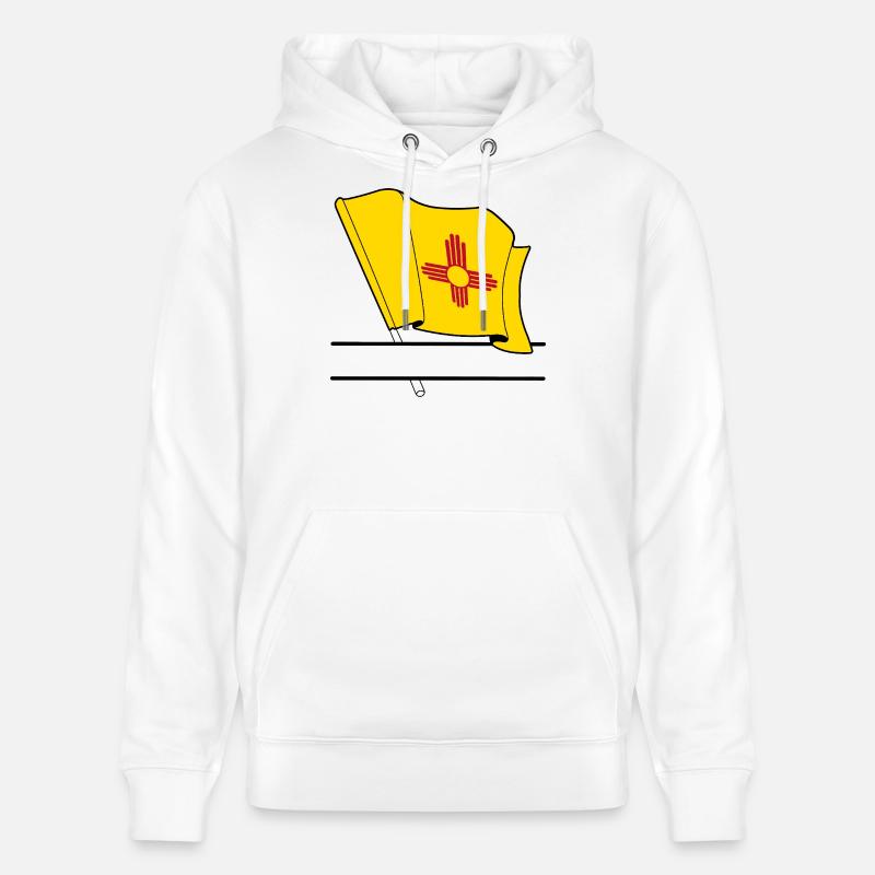 Drapeau Nouveau-Mexique bannière de texte - Sweat à capuche bio CRUISER Stanley/Stella Unisexe - blanc