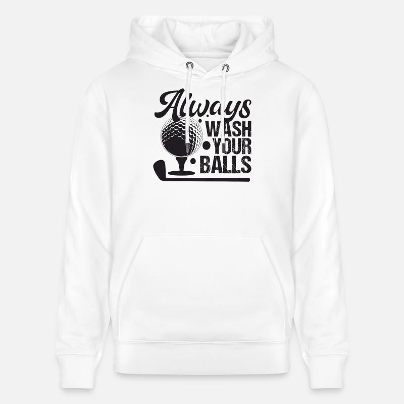 Golf - Lavez toujours vos balles - Sweat à capuche bio CRUISER Stanley/Stella Unisexe - blanc
