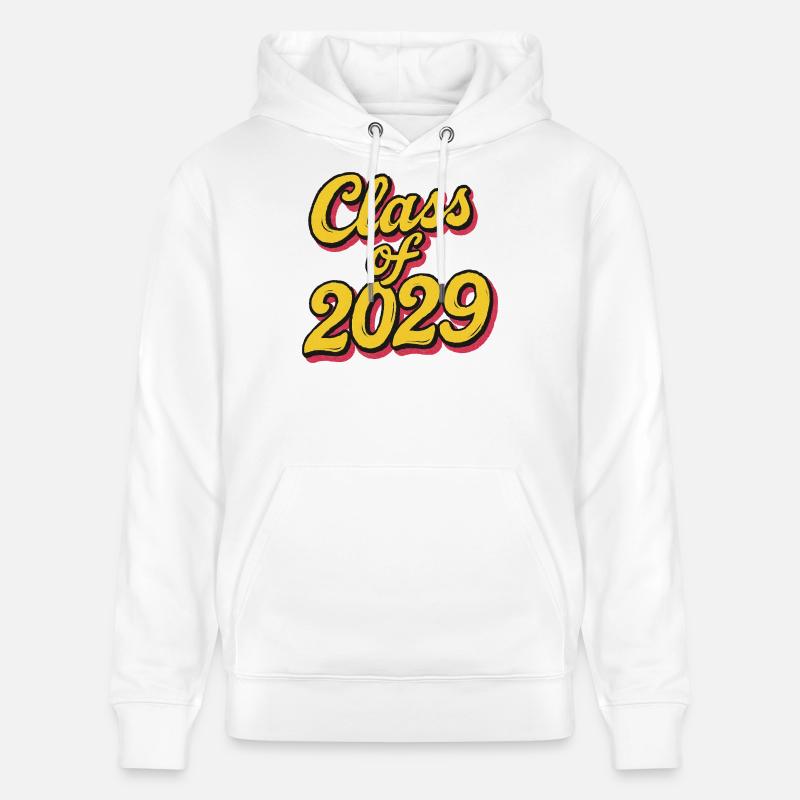 Classe de 2029 Script rétro - Sweat à capuche bio CRUISER Stanley/Stella Unisexe - blanc