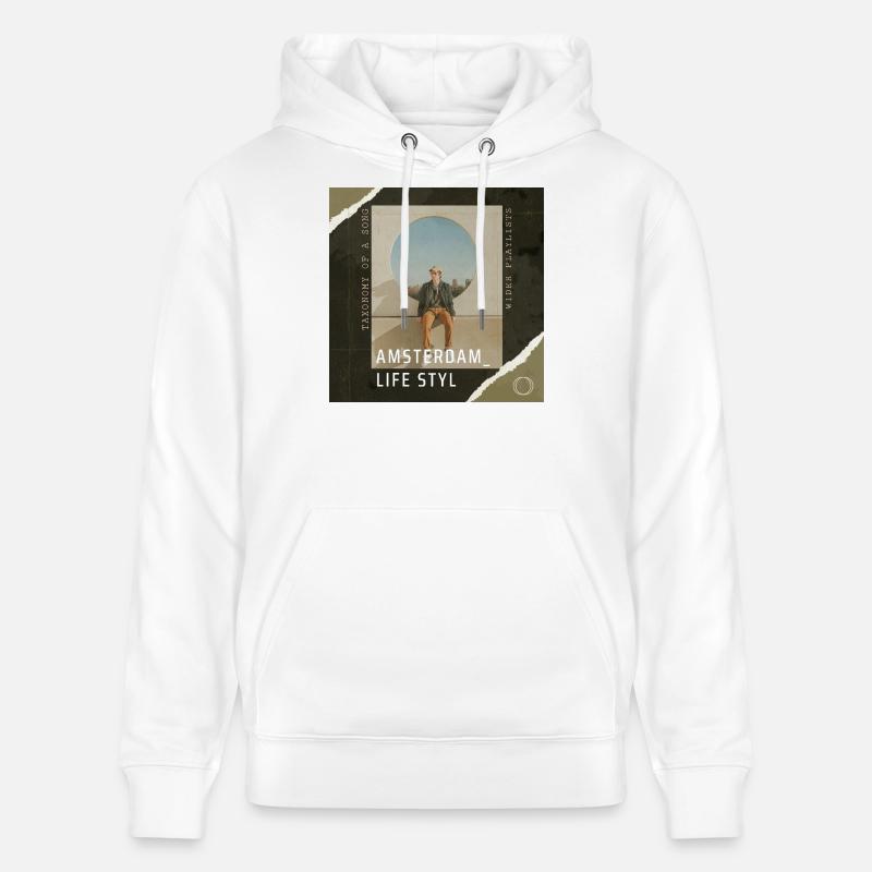 Style de vie à Amsterdam - Sweat à capuche bio CRUISER Stanley/Stella Unisexe - blanc