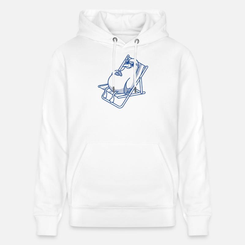 Penguin frissonne sur le banc - Sweat à capuche bio CRUISER Stanley/Stella Unisexe - blanc