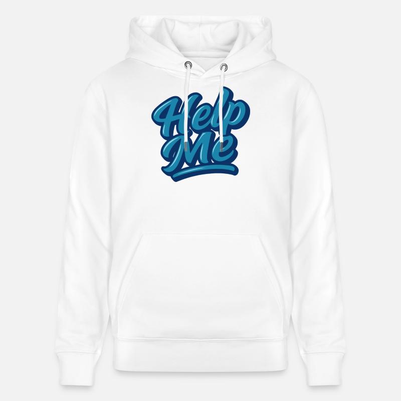 Help Me Blue Script Logo - Sweat à capuche bio CRUISER Stanley/Stella Unisexe - blanc