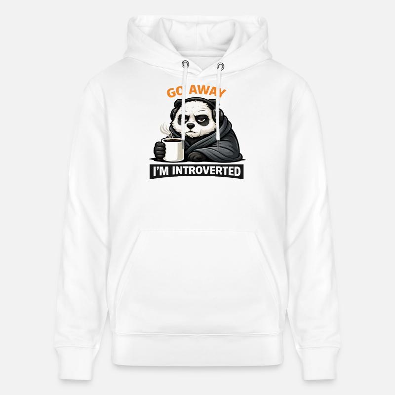 Introvertierter Panda Kaffee-Tee - Stanley/Stella Unisex Bio-Hoodie CRUISER  - Weiß