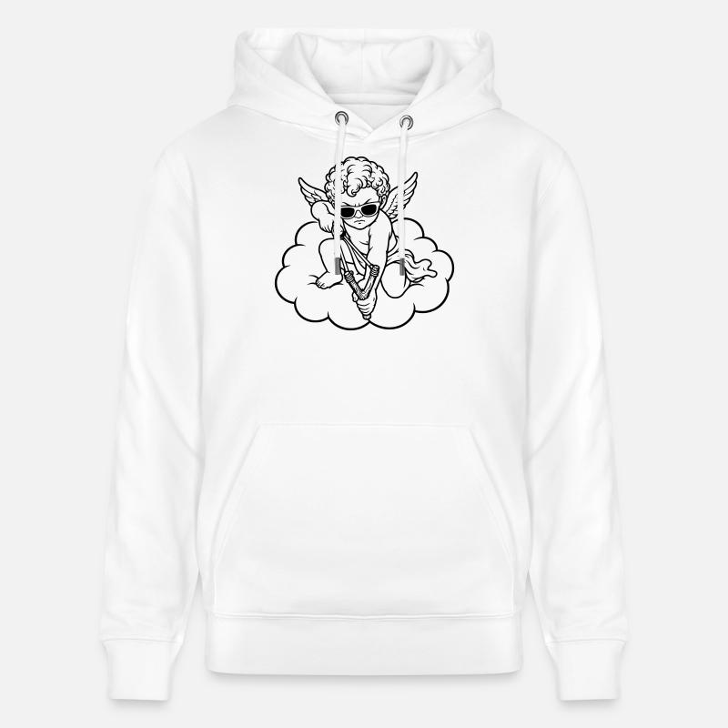 Wütender Cherub mit Steinschleuder - Stanley/Stella Unisex Bio-Hoodie CRUISER  - Weiß