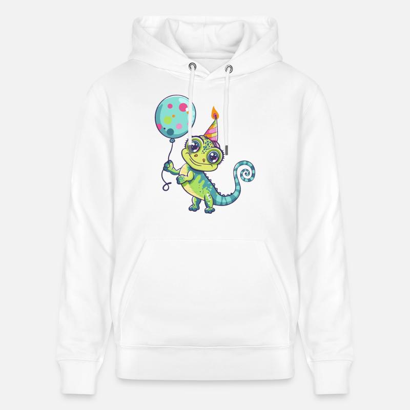 Bande dessinée d’anniversaire caméléon - Sweat à capuche bio CRUISER Stanley/Stella Unisexe - blanc