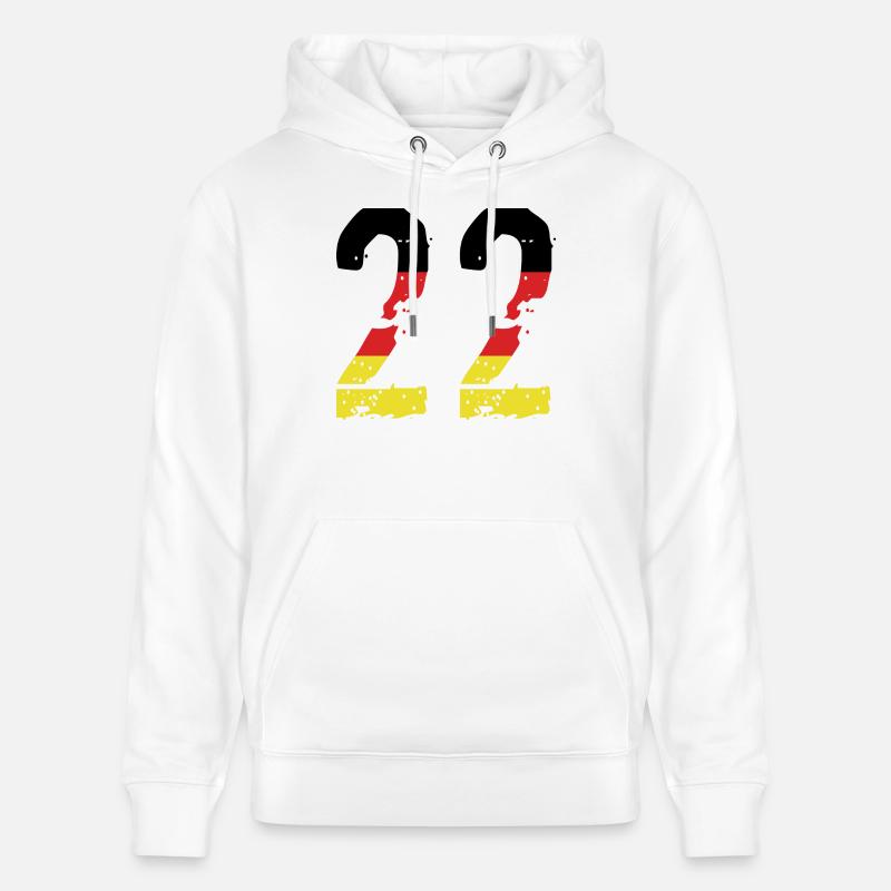 Maillot 22 Numéro Allemagne - Sweat à capuche bio CRUISER Stanley/Stella Unisexe - blanc