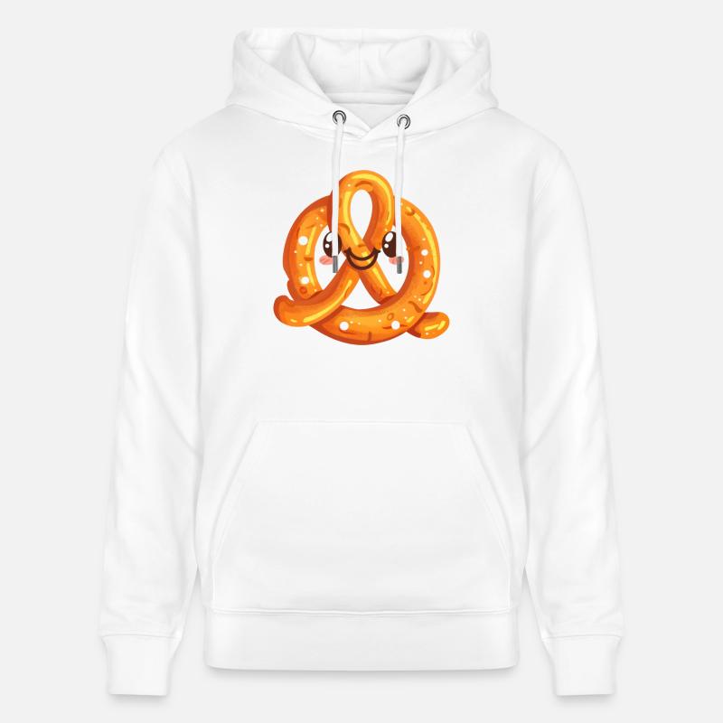 Dessin animé de bretzel drôle - Sweat à capuche bio CRUISER Stanley/Stella Unisexe - blanc