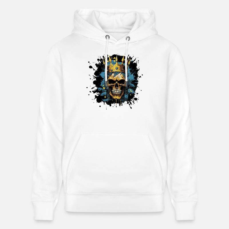 Couronne Roi Squelette - Sweat à capuche bio CRUISER Stanley/Stella Unisexe - blanc