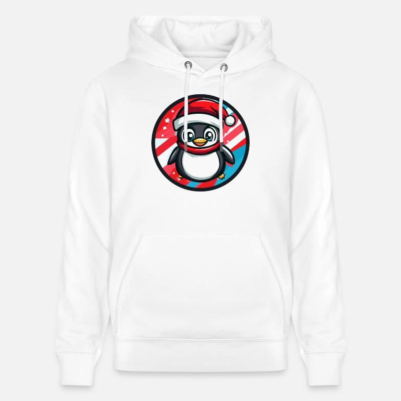 Pingouin Noël Noël - Sweat à capuche bio CRUISER Stanley/Stella Unisexe - blanc