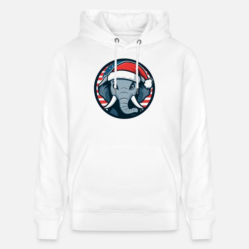 Éléphant Animal de Noël - Sweat à capuche bio CRUISER Stanley/Stella Unisexe - blanc