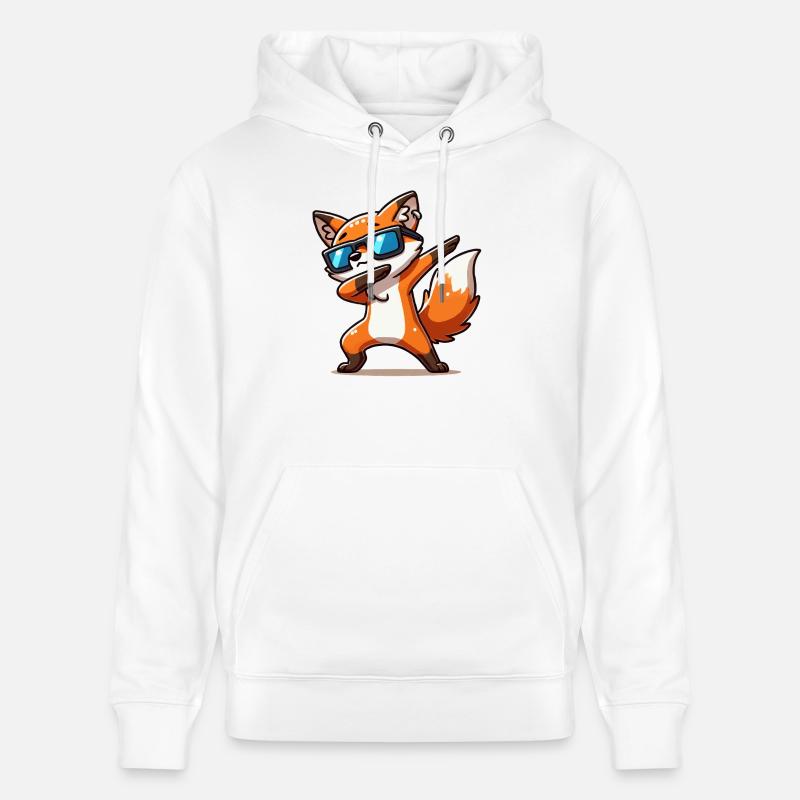 dabbing d’animaux de renard - Sweat à capuche bio CRUISER Stanley/Stella Unisexe - blanc