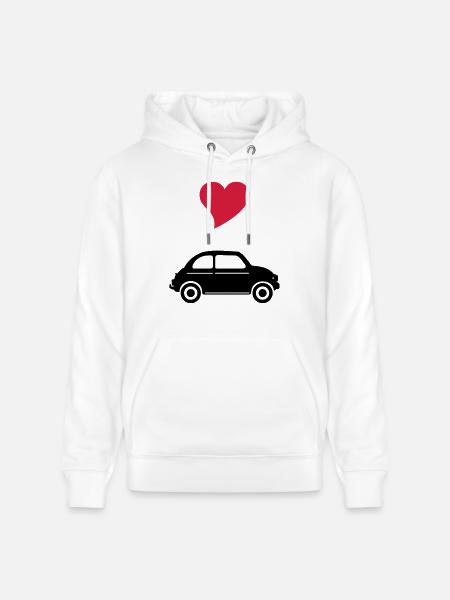 500 mit Herz - Stanley/Stella Unisex Bio-Hoodie CRUISER  - Weiß