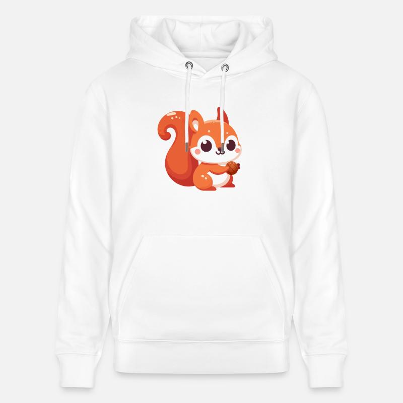 Chibi Ecureuil Kawaii - Sweat à capuche bio CRUISER Stanley/Stella Unisexe - blanc