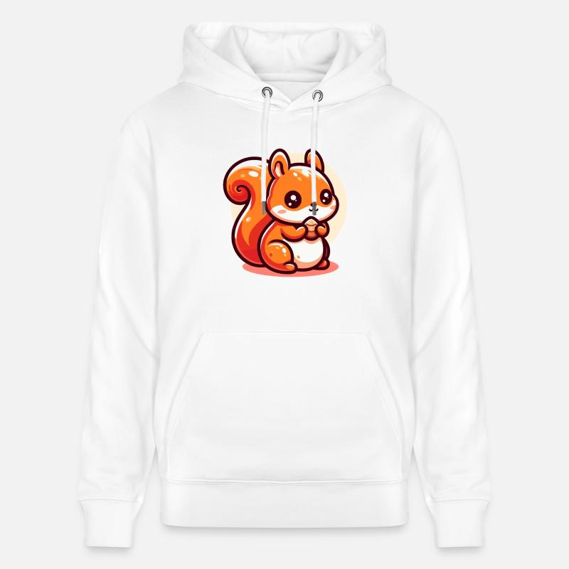 Ecureuil mignon mange une graine - Sweat à capuche bio CRUISER Stanley/Stella Unisexe - blanc