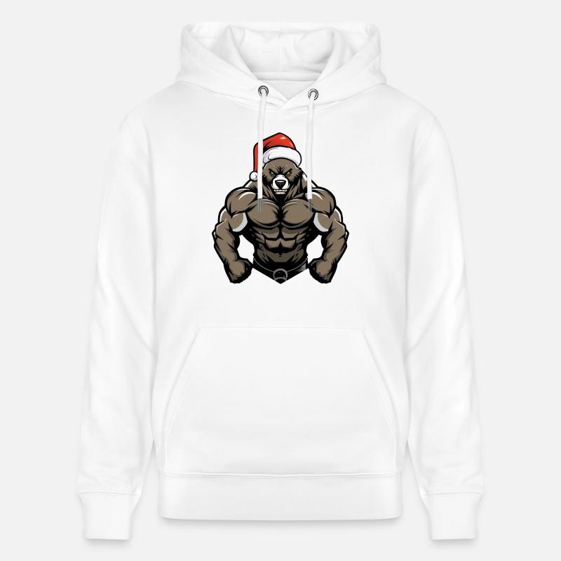Ours Père Noël - Sweat à capuche bio CRUISER Stanley/Stella Unisexe - blanc