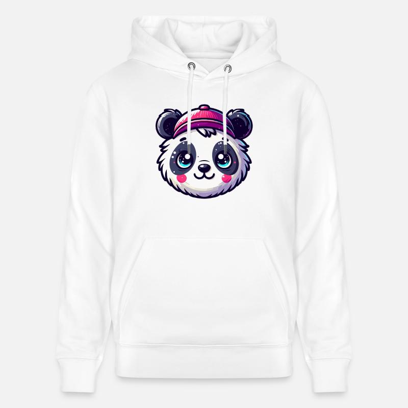 Tête de Panda a casquette - Sweat à capuche bio CRUISER Stanley/Stella Unisexe - blanc