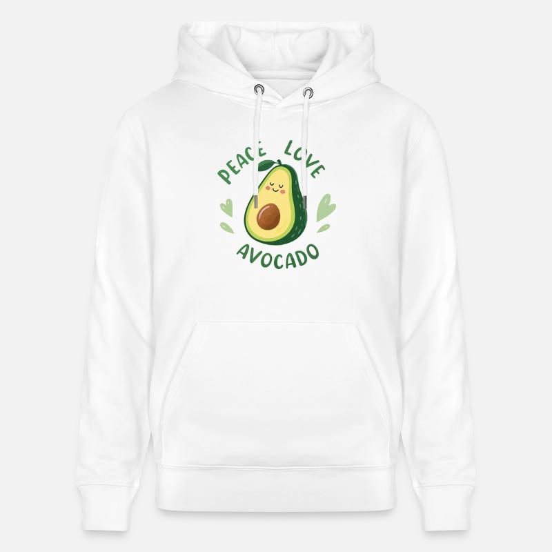 Paix Amour Avocat - Sweat à capuche bio CRUISER Stanley/Stella Unisexe - blanc