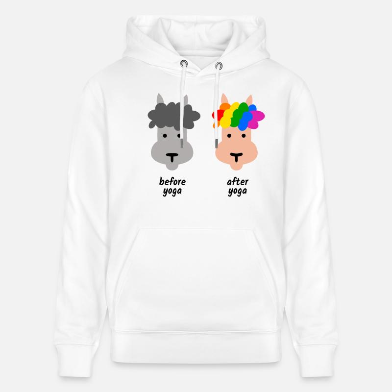 Cadeau de Lama Yoga - Sweat à capuche bio CRUISER Stanley/Stella Unisexe - blanc