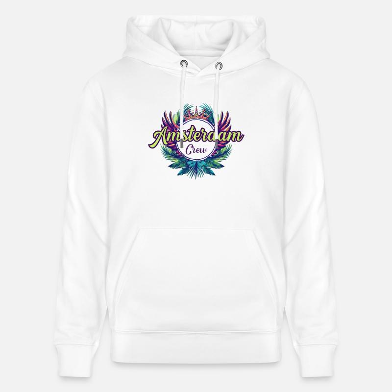 Vacances Amsterdam Crew - Sweat à capuche bio CRUISER Stanley/Stella Unisexe - blanc