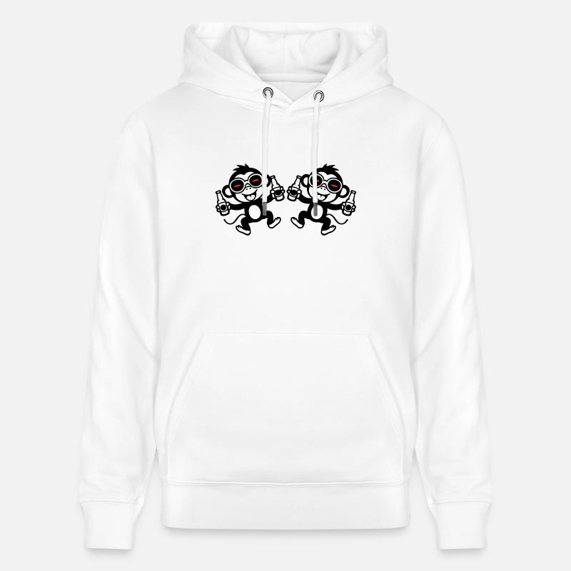 Affe Bier Party Team - Stanley/Stella Unisex Bio-Hoodie CRUISER  - Weiß