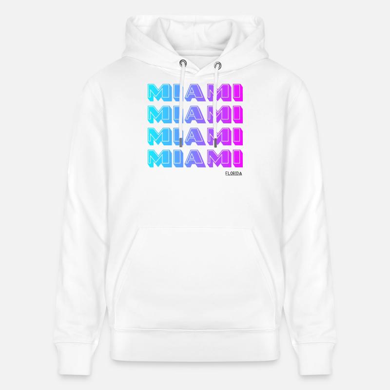 Motif de dégradé néon de Miami - Sweat à capuche bio CRUISER Stanley/Stella Unisexe - blanc