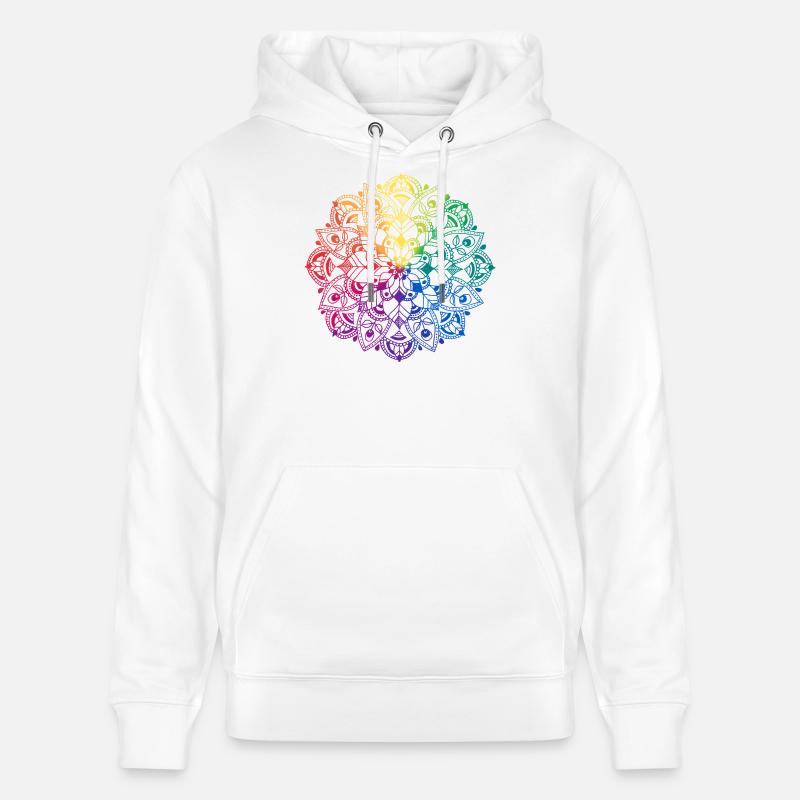 Mandala de fleurs - Sweat à capuche bio CRUISER Stanley/Stella Unisexe - blanc