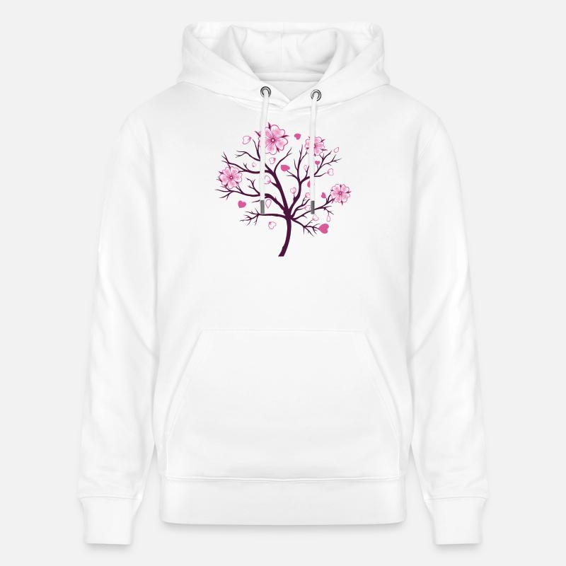 Fleurs de cerisier Sakura Spring - Sweat à capuche bio CRUISER Stanley/Stella Unisexe - blanc