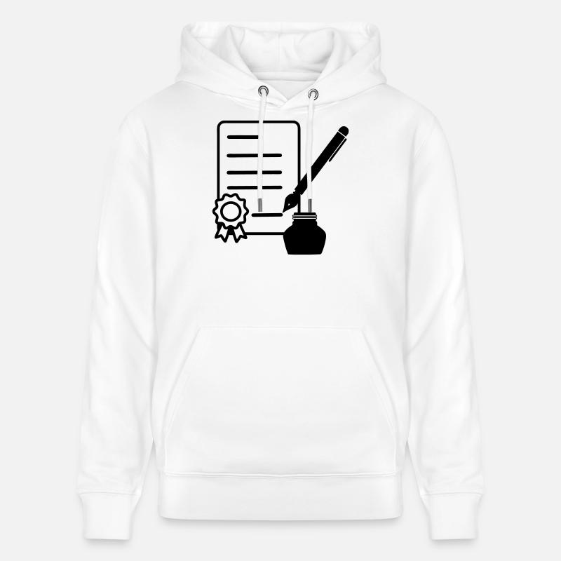 Contrat avec joint laqué - Sweat à capuche bio CRUISER Stanley/Stella Unisexe - blanc
