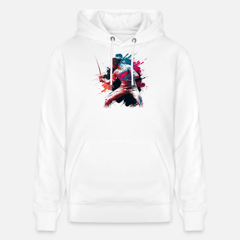 Couleur Explosif Escrimeur Graffiti - Sweat à capuche bio CRUISER Stanley/Stella Unisexe - blanc
