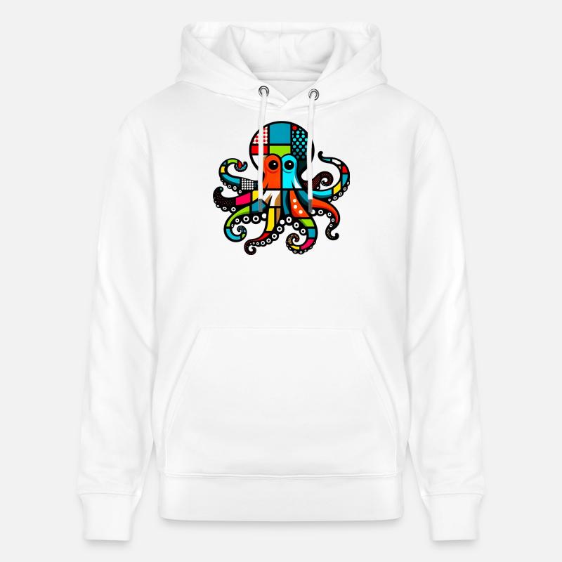 Pieuvre - Sweat à capuche bio CRUISER Stanley/Stella Unisexe - blanc