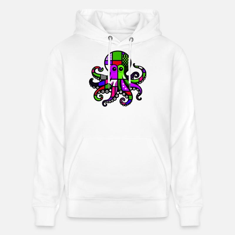 Pieuvre - Sweat à capuche bio CRUISER Stanley/Stella Unisexe - blanc