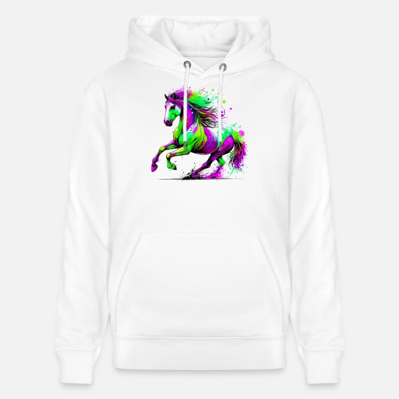 Cheval - Sweat à capuche bio CRUISER Stanley/Stella Unisexe - blanc