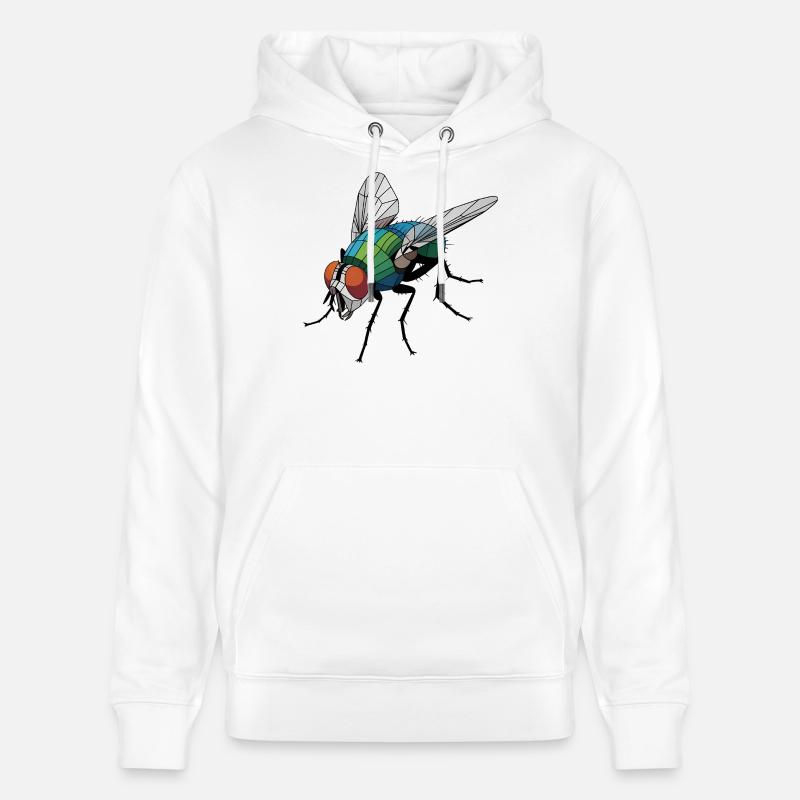 Mouche - Logo Low Poly cool - Sweat à capuche bio CRUISER Stanley/Stella Unisexe - blanc