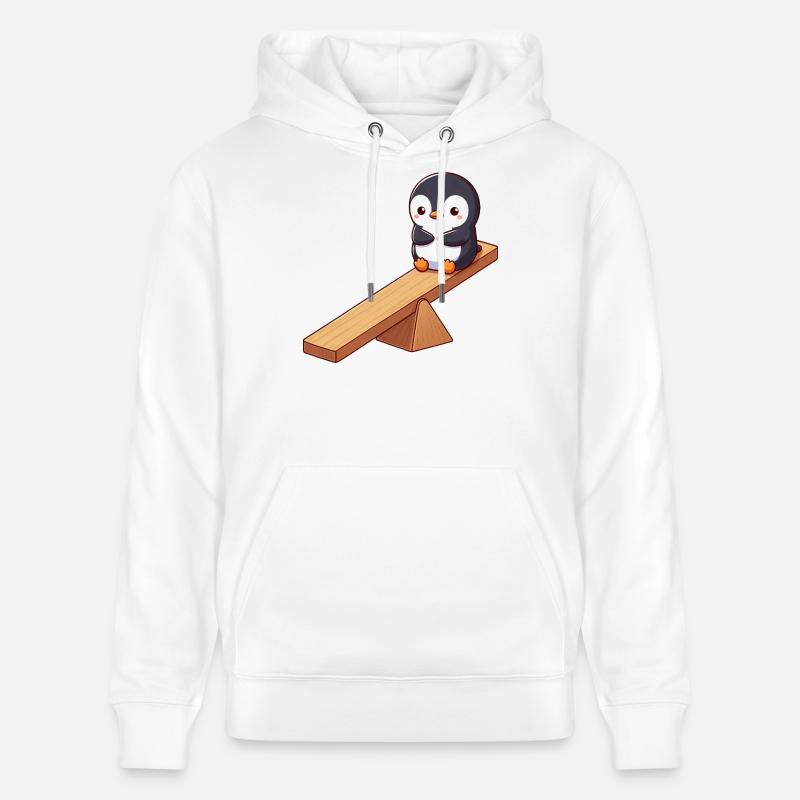 Mignon pingouin dessin animé amis amitié - Sweat à capuche bio CRUISER Stanley/Stella Unisexe - blanc